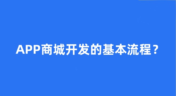 APP商城開發(fā)的基本流程